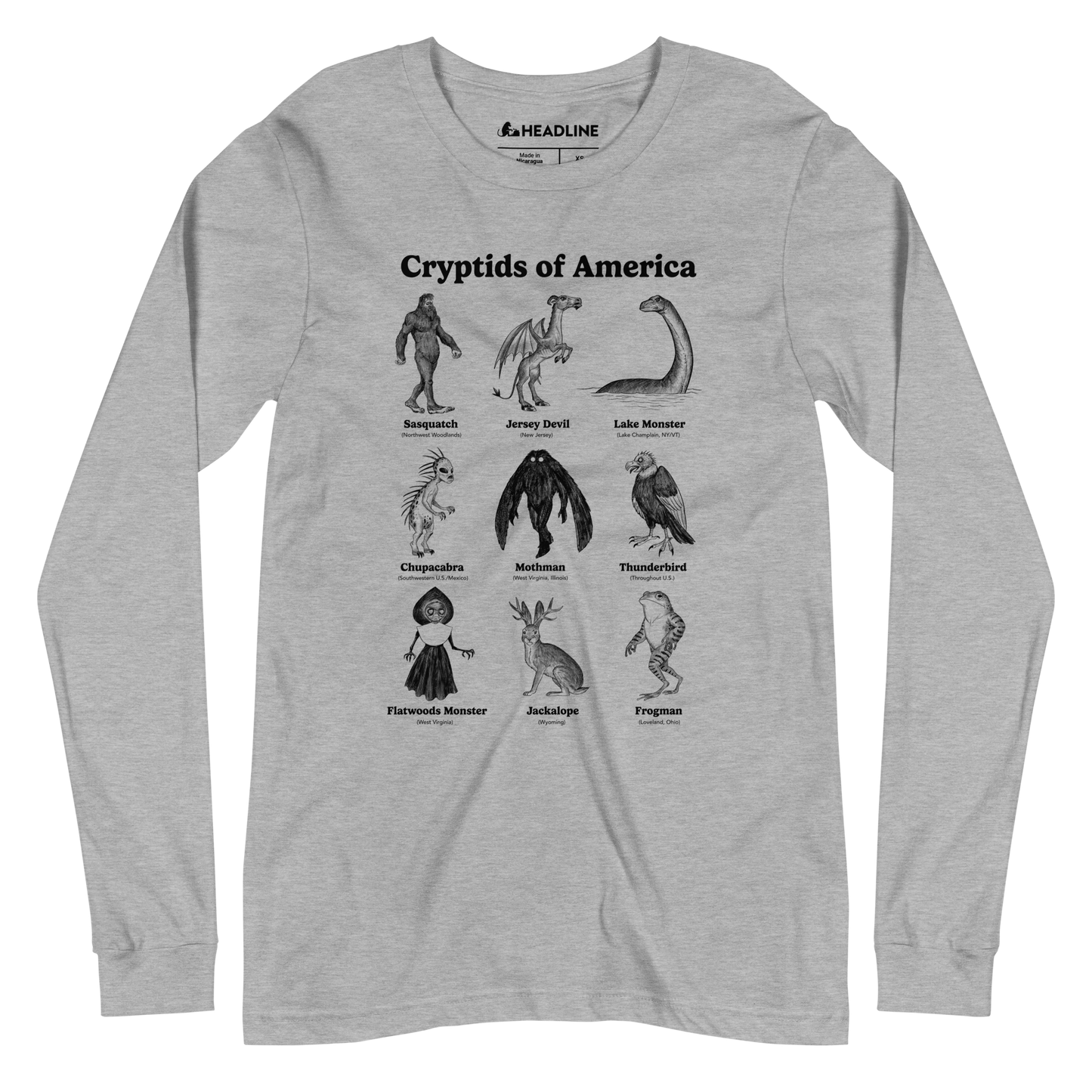Unisex Cryptids of America Long Sleeve T-Shirt