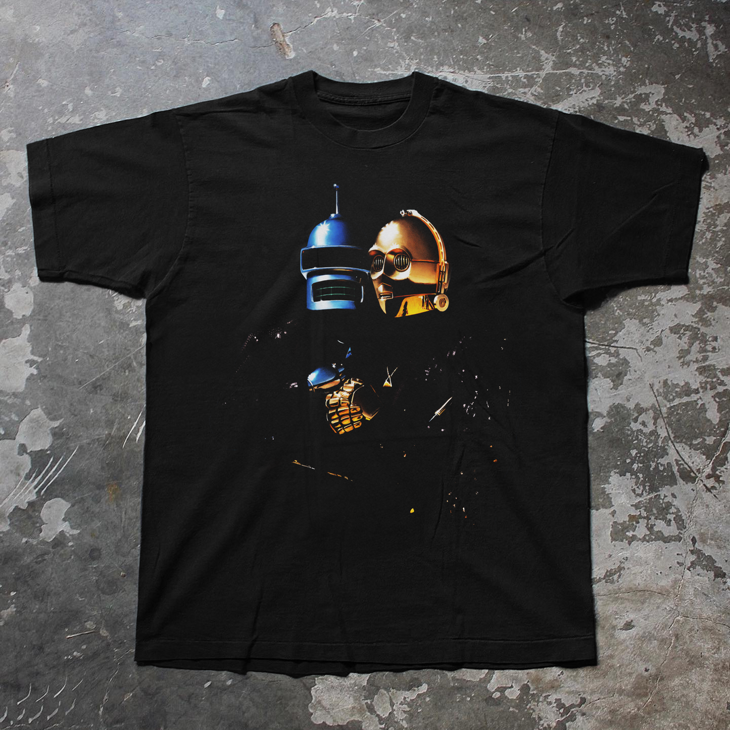 DAFT PUNK Ã¢â‚¬ËœROBOT ROCKÃ¢â‚¬â„¢ HEAVYWEIGHT BLACK T-SHIRT
