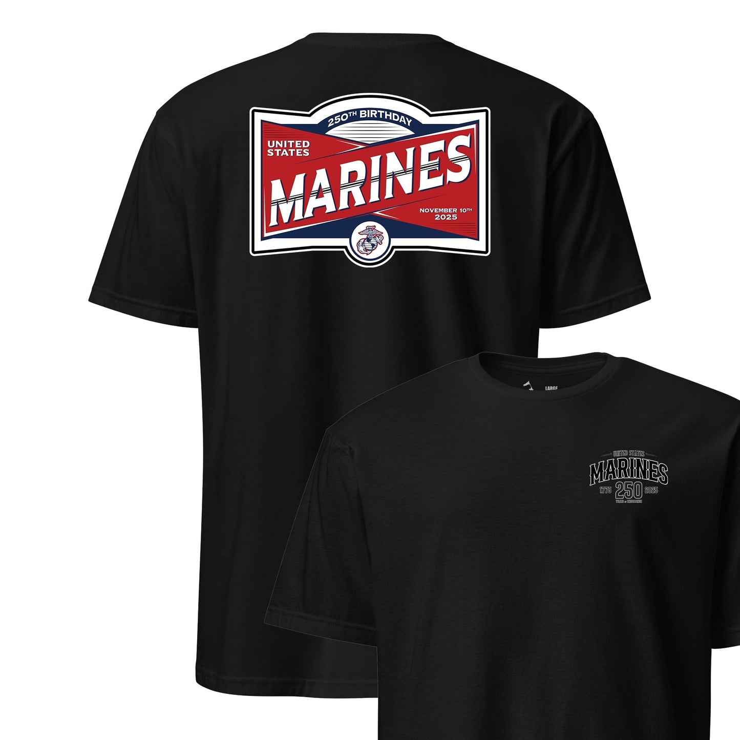 250th USMC Birthday Label T-Shirt