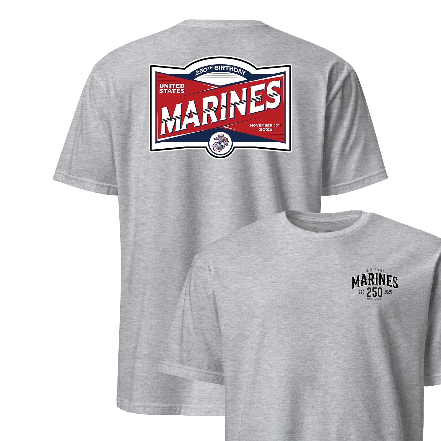 250th USMC Birthday Label T-Shirt