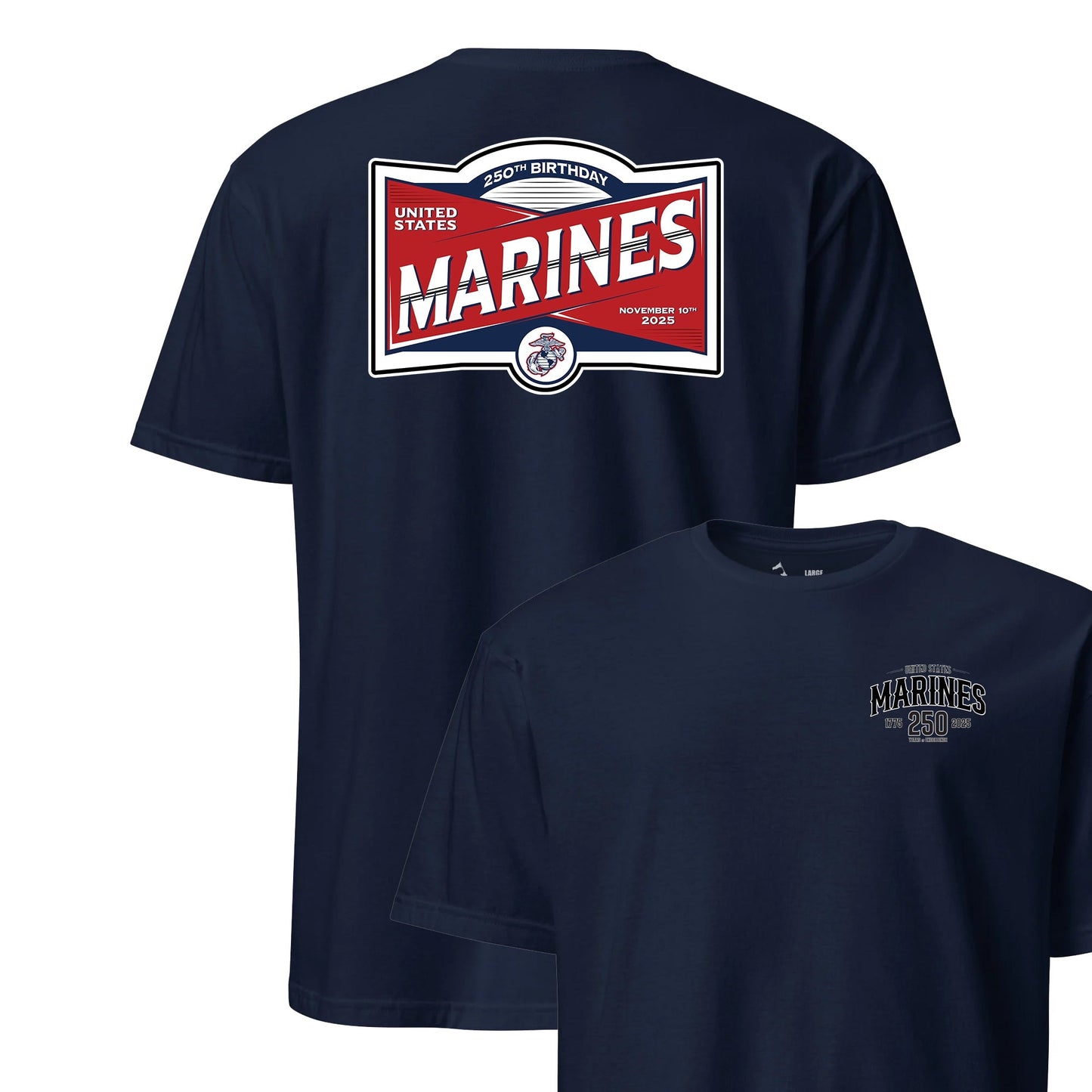 250th USMC Birthday Label T-Shirt