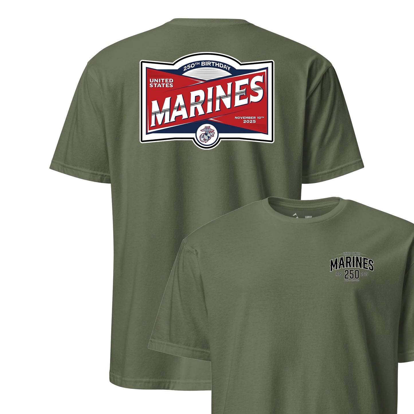 250th USMC Birthday Label T-Shirt