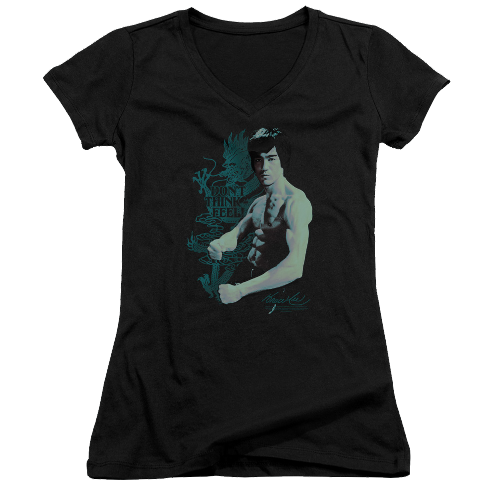 Bruce Lee Feel - Juniors V-Neck T-Shirt