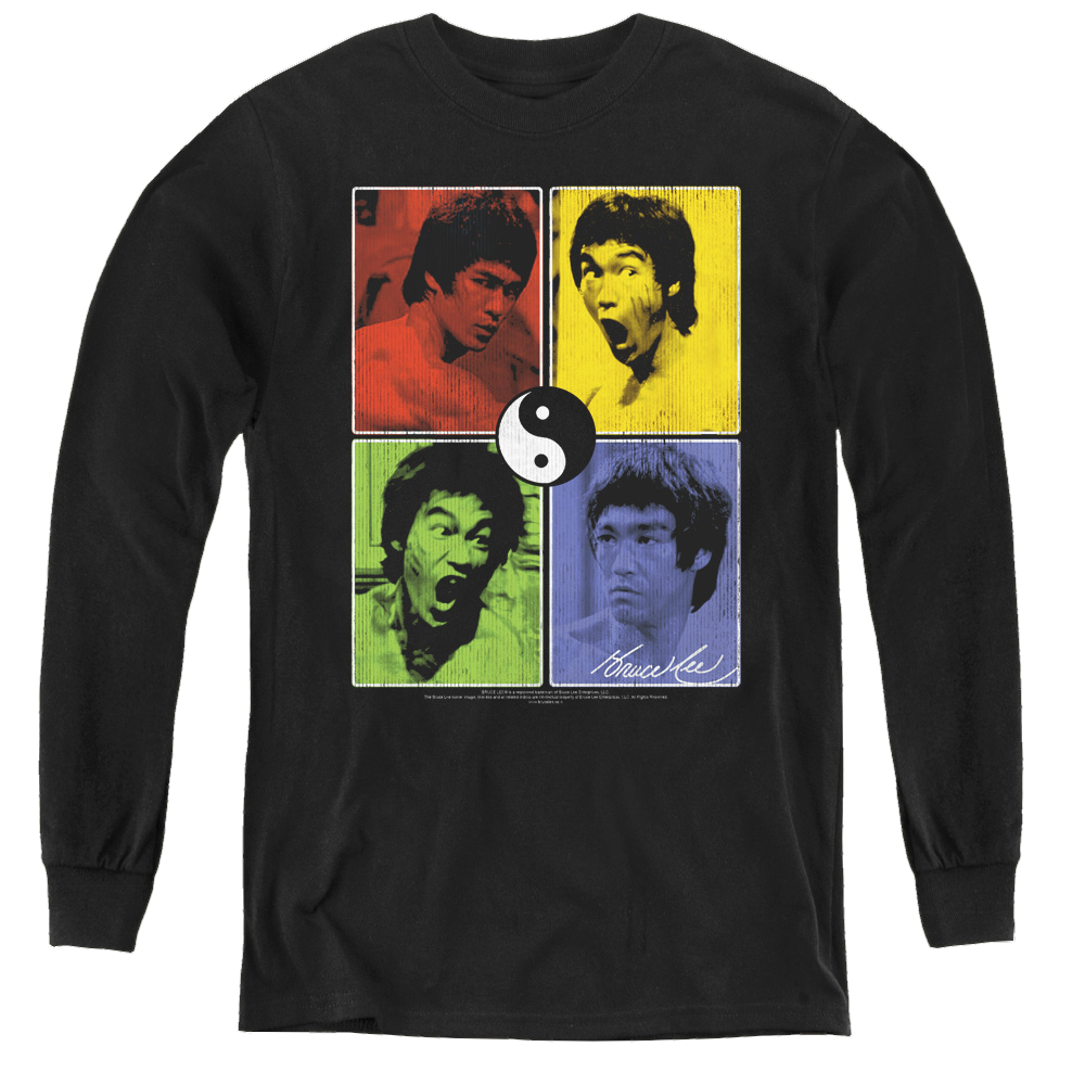 Bruce Lee Enter Color Block - Youth Long Sleeve T-Shirt
