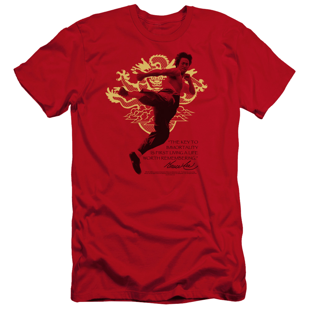 Bruce Lee Immortal Dragon - Men's Premium Slim Fit T-Shirt