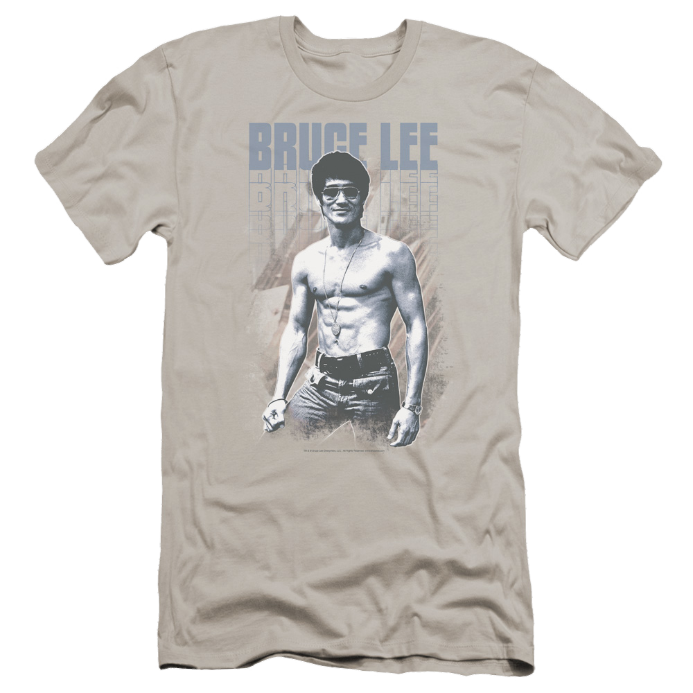Bruce Lee Blue Jean Lee - Men's Premium Slim Fit T-Shirt