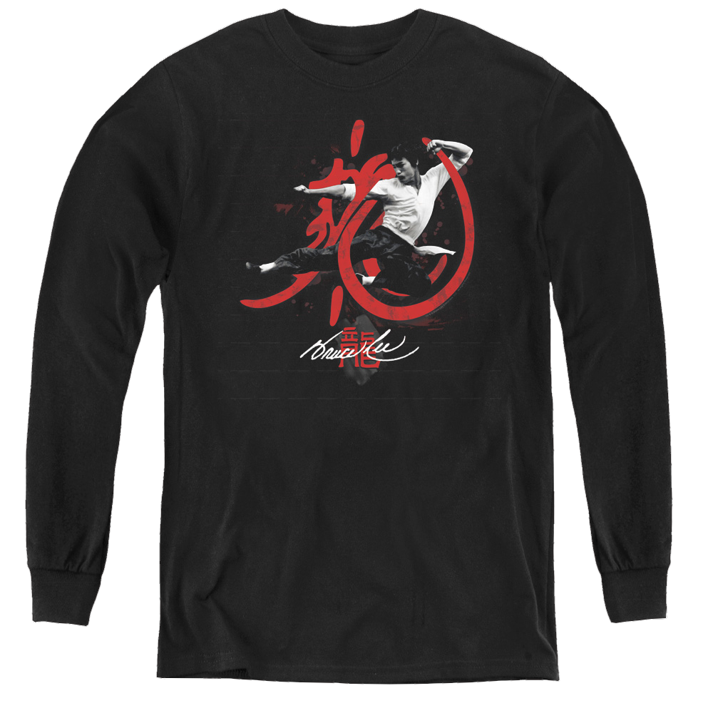Bruce Lee High Flying - Youth Long Sleeve T-Shirt