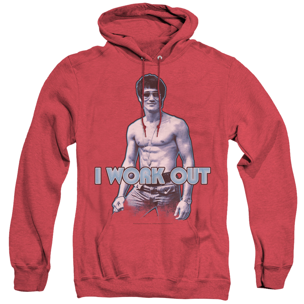 Bruce Lee Lee Works Out - Heather Pullover Hoodie