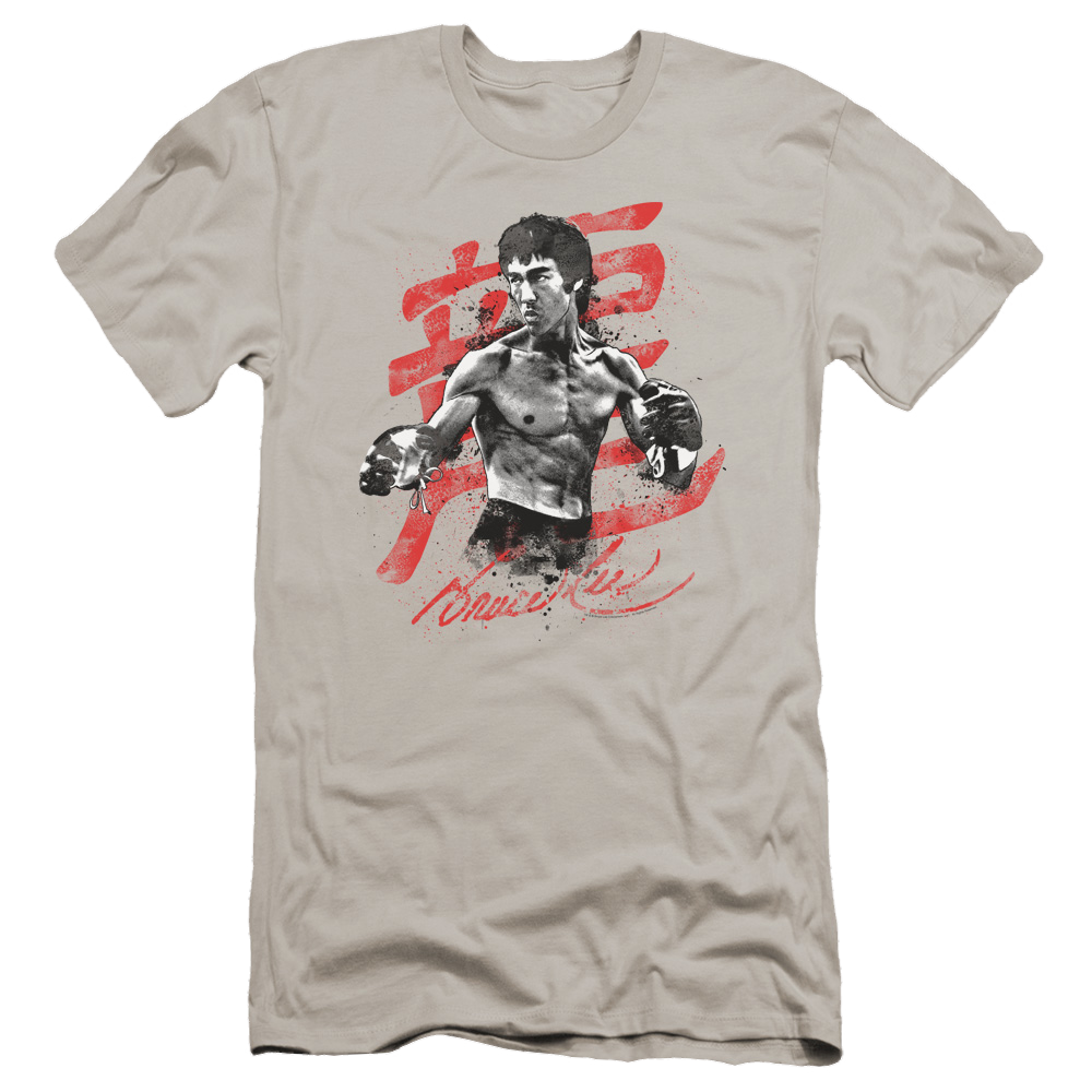Bruce Lee Ink Splatter - Men's Premium Slim Fit T-Shirt