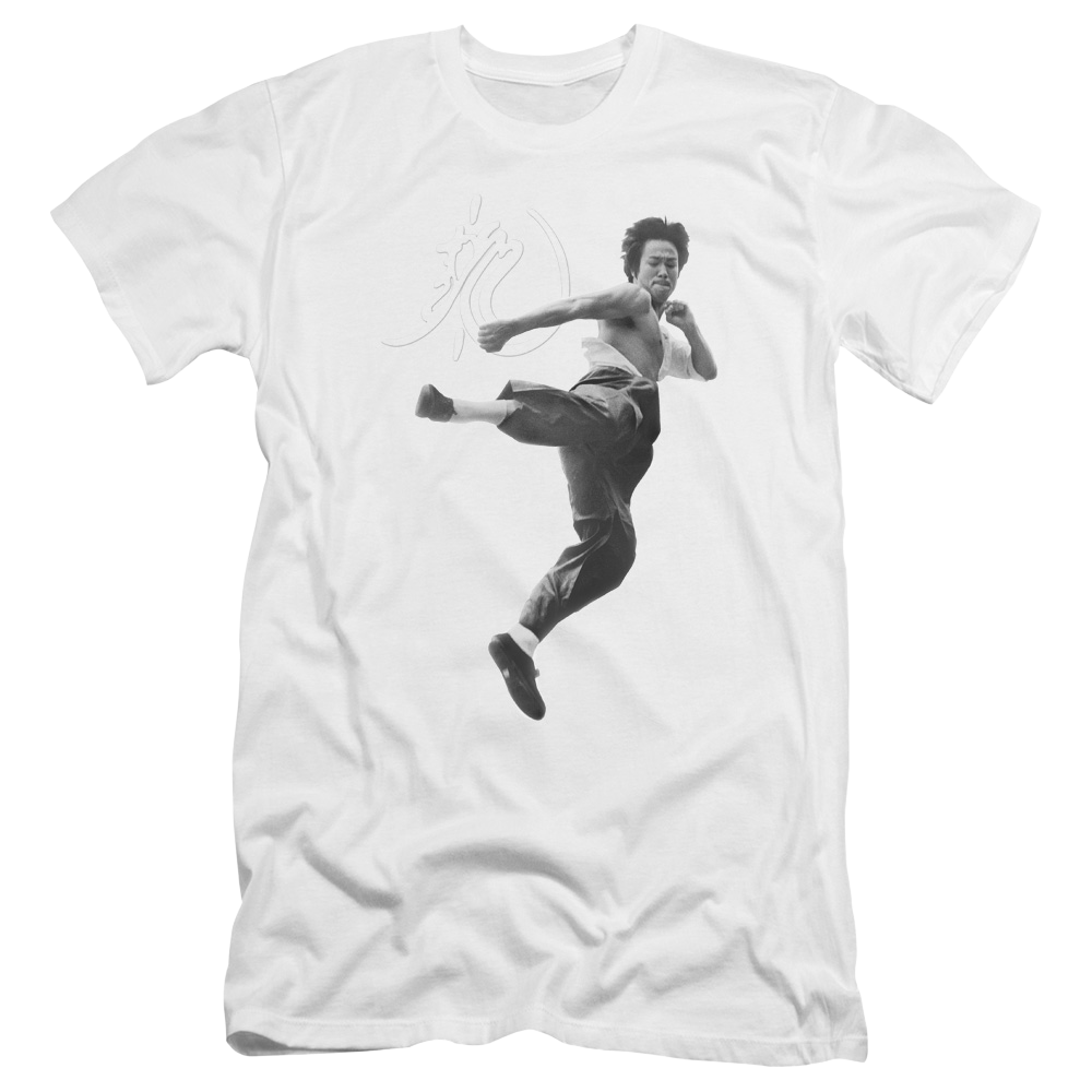 Bruce Lee Flying Kick - Men's Premium Slim Fit T-Shirt