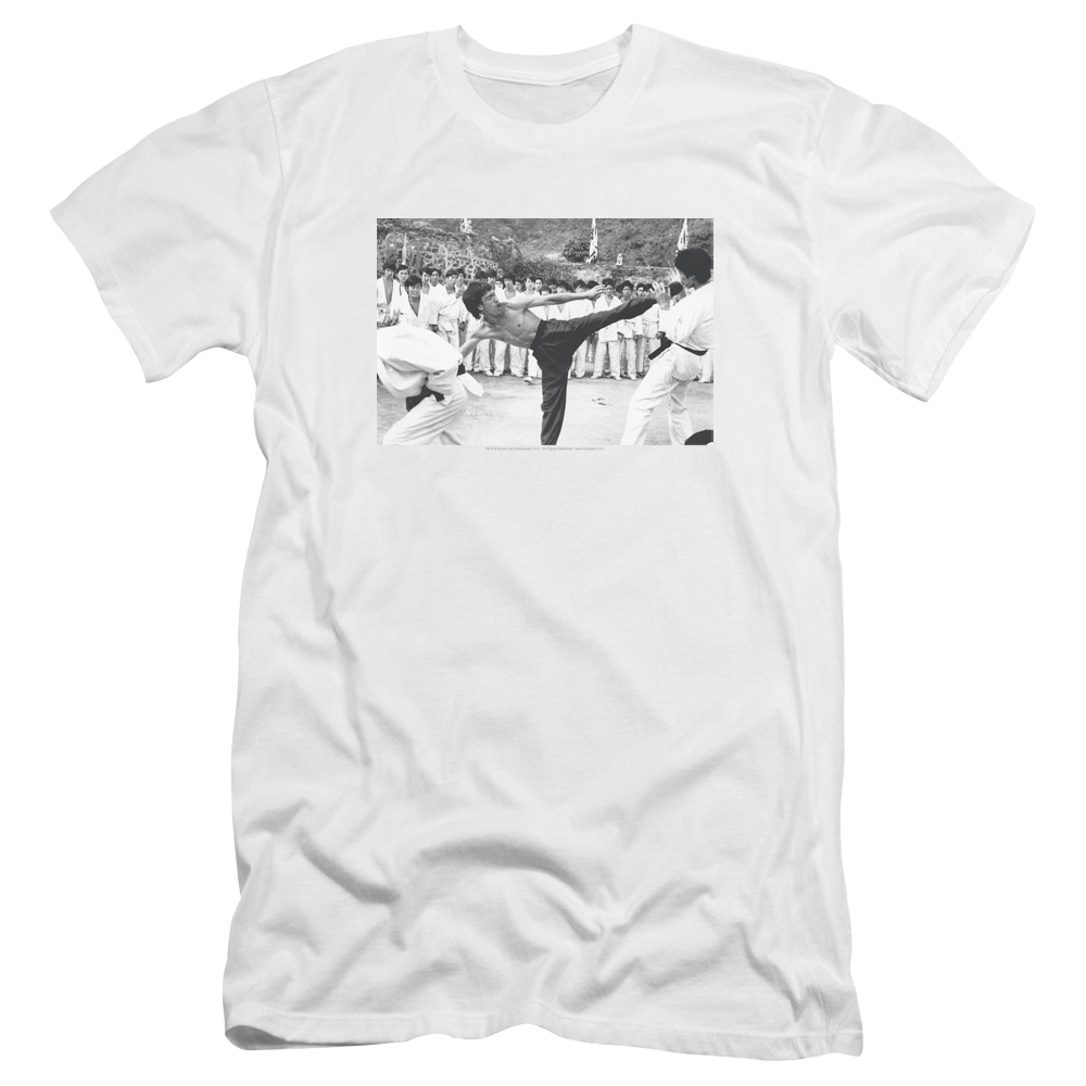 Bruce Lee Kick To The Head - Men's Premium Slim Fit T-Shirt