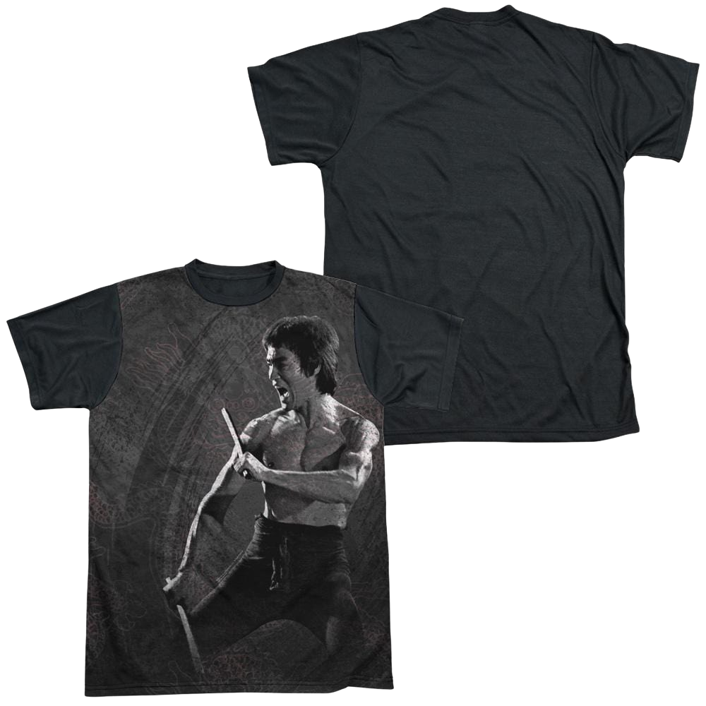 Bruce Lee Dragon Print - Men's Black Back T-Shirt