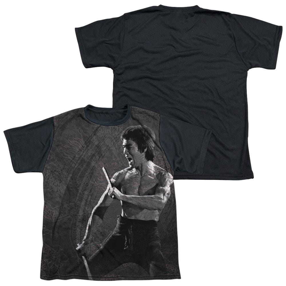 Bruce Lee Dragon Print - Youth Black Back T-Shirt (Ages 8-12)