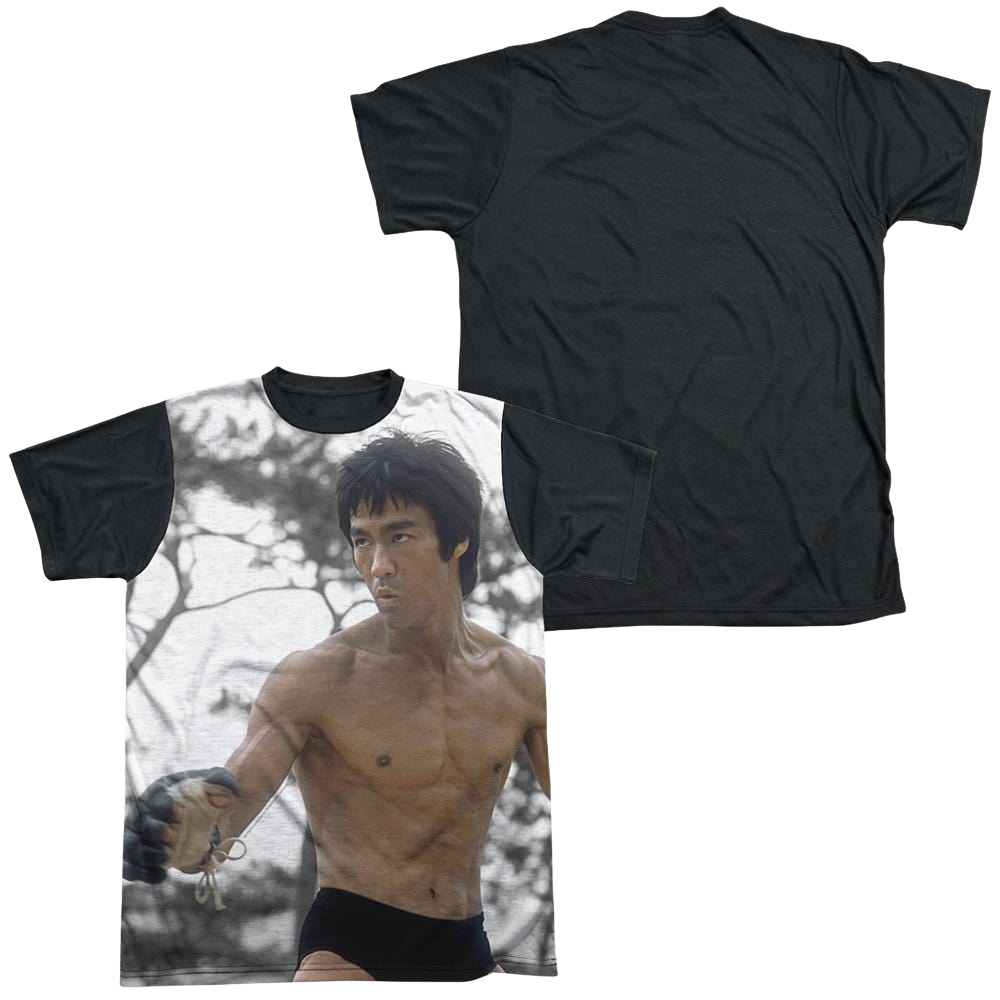 Bruce Lee Battle Ready - Men's Black Back T-Shirt