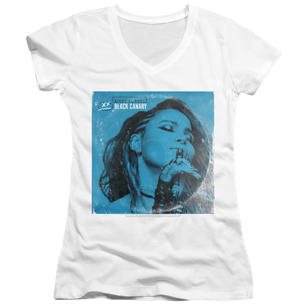 Birds of Prey Blue Canary - Juniors V-Neck T-Shirt