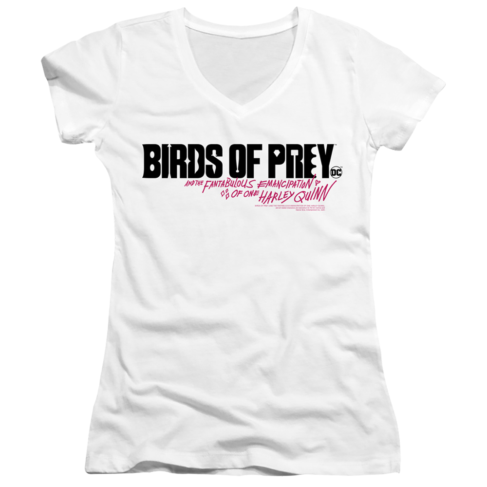 Birds of Prey Horizontal Logo - Juniors V-Neck T-Shirt Style001