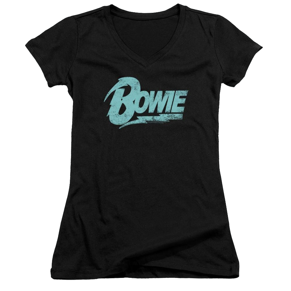 David Bowie Logo - Juniors V-Neck T-Shirt