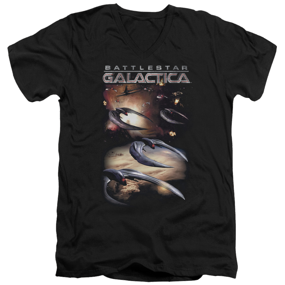 Battlestar Galactica When Cylons Attack - Men's V-Neck T-Shirt