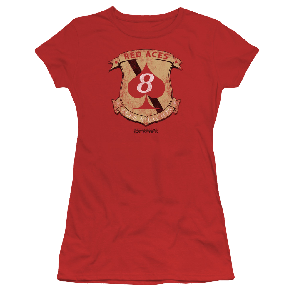 Battlestar Galactica Red Aces Badge - Juniors T-Shirt