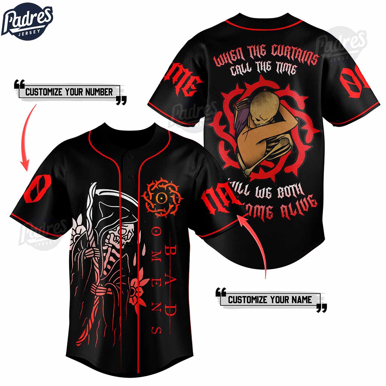 Bad Omens The Death Of Peace Of Mind Custom Baseball Jersey Shirt - Padres Jersey Oasis: Elevate Your Baseball Style Game