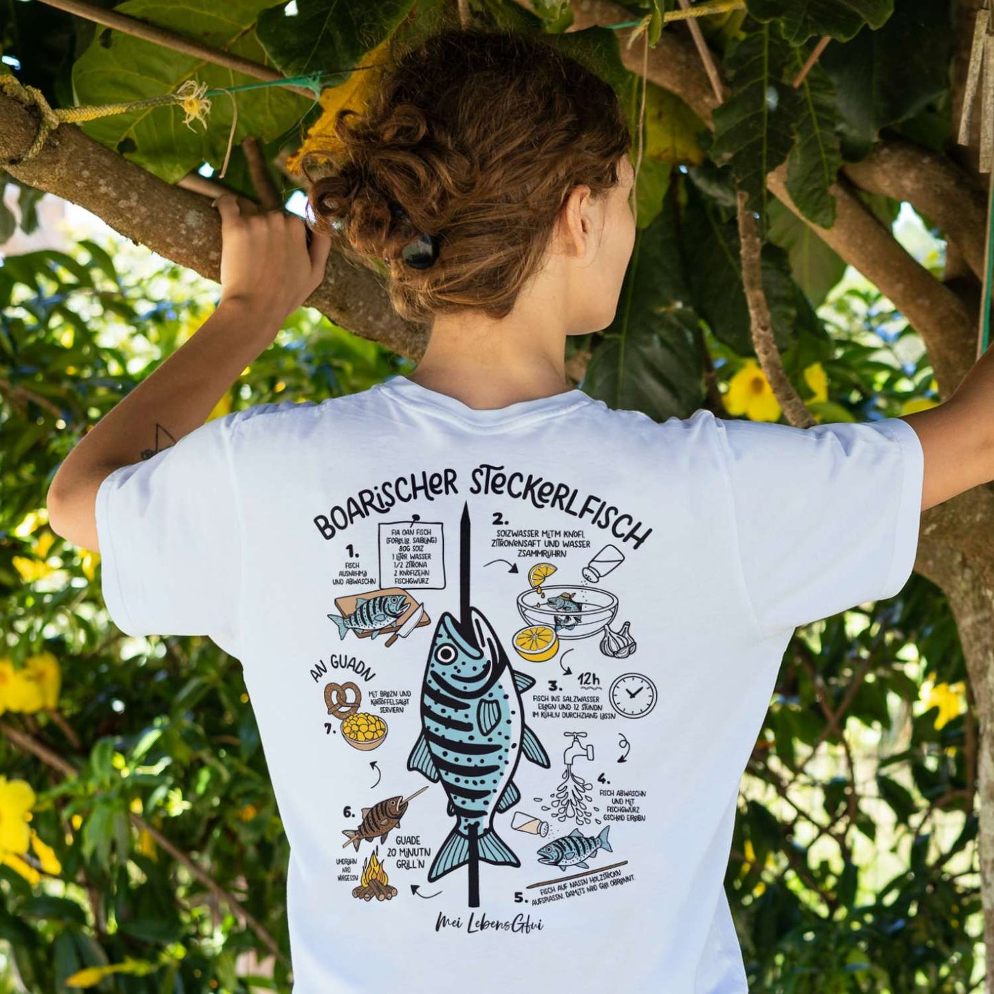 Damen T-Shirt "Boarischer Steckerlfisch"