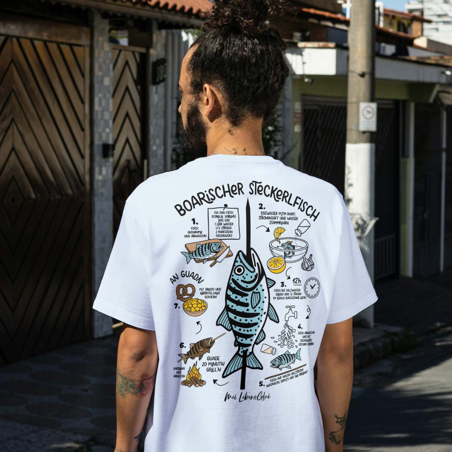 Herren T-Shirt "Boarischer Steckerlfisch"