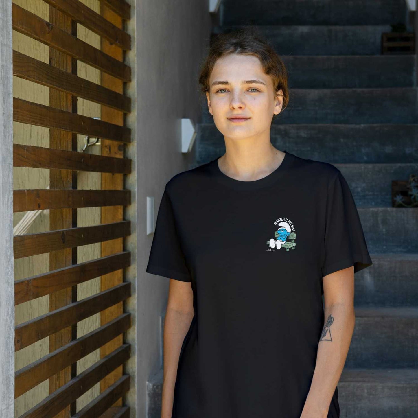 Â®Die SchlÃ¼mpfe Damen T-Shirt "Grantln is mei Yoga"