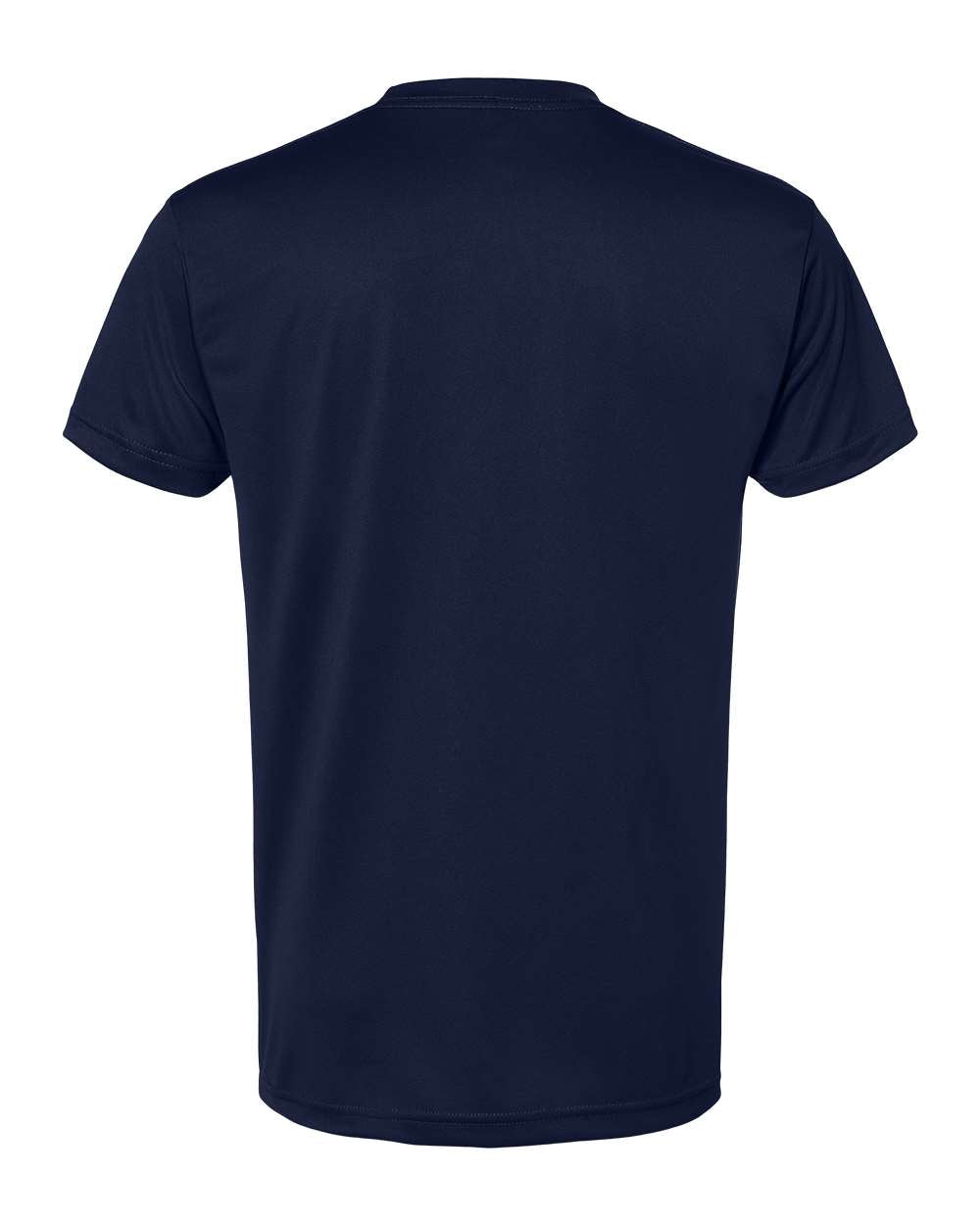 Navy Left Chest Eagle, Globe, and Anchor Established Performance T-Shirt- Grey Logo