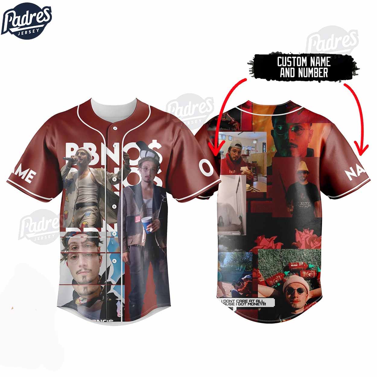 Bbno$ Rapper Custom Baseball Jersey - Padres Jersey Oasis: Elevate Your Baseball Style Game