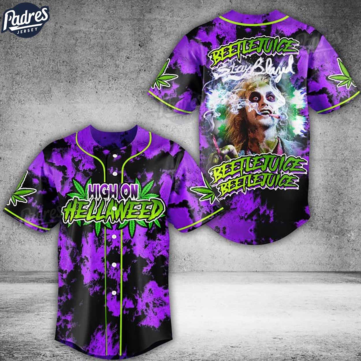 Beetlejuice High On Hellaweed Baseball Jersey - Padres Jersey Oasis: Elevate Your Baseball Style Game