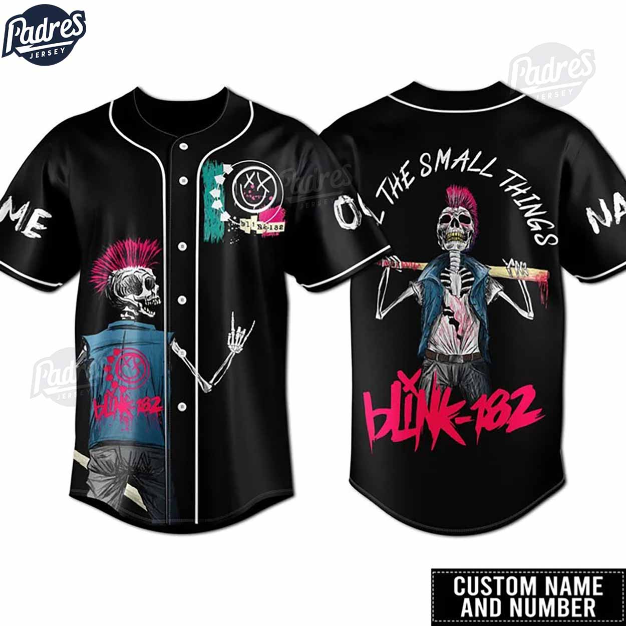 Custom Blink-182 All The Small Things Baseball Jersey - Padres Jersey Oasis: Elevate Your Baseball Style Game