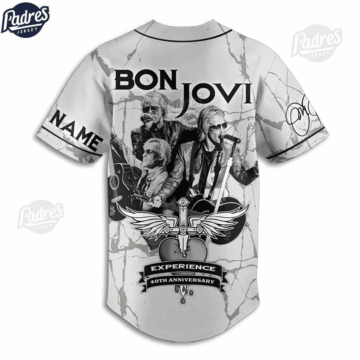 Bon Jovi Experience 40th Anniversary Baseball Jersey Style - Padres Jersey Oasis: Elevate Your Baseball Style Game