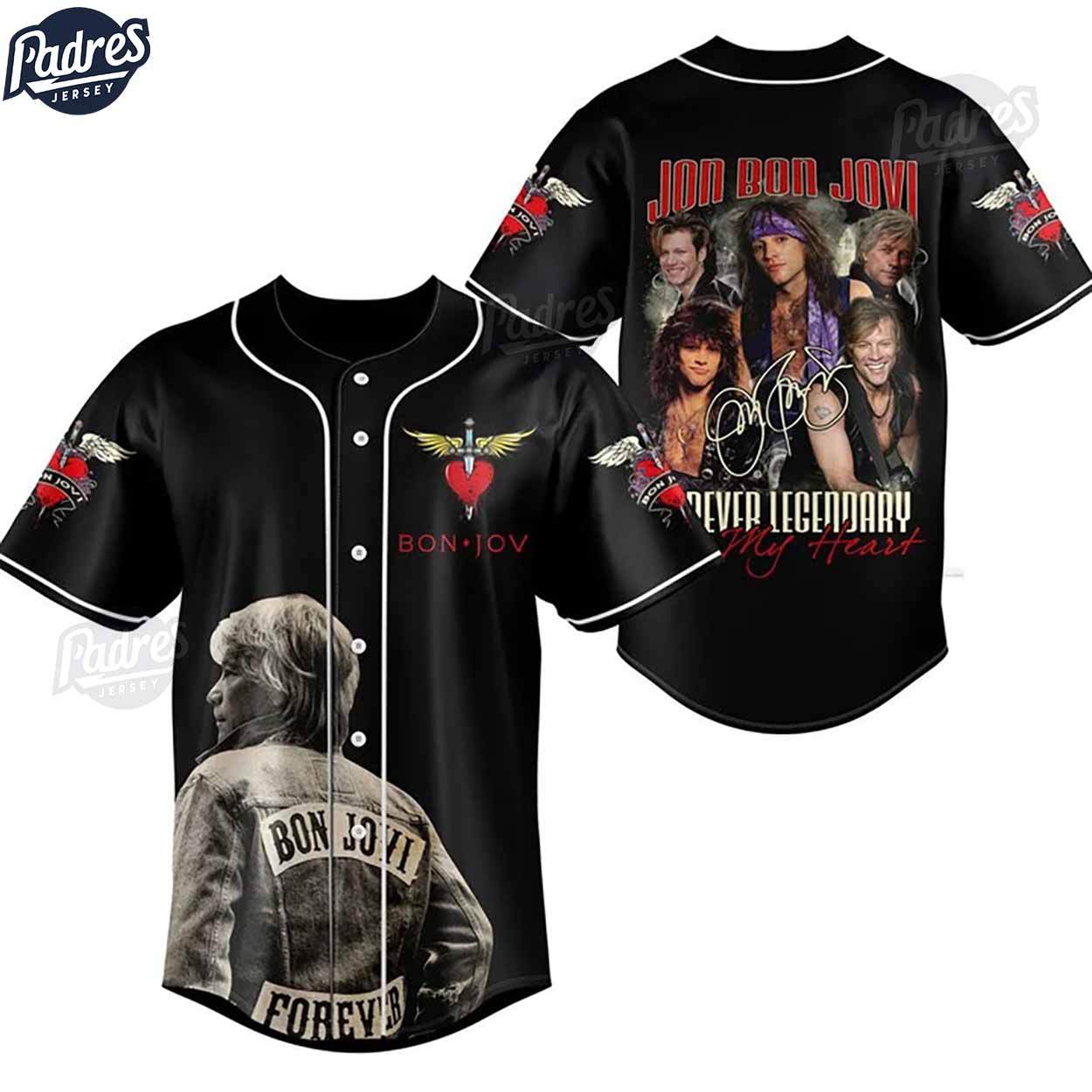 Bon Jovi Legendary Forever In My Heart Custom Baseball Jersey - Padres Jersey Oasis: Elevate Your Baseball Style Game