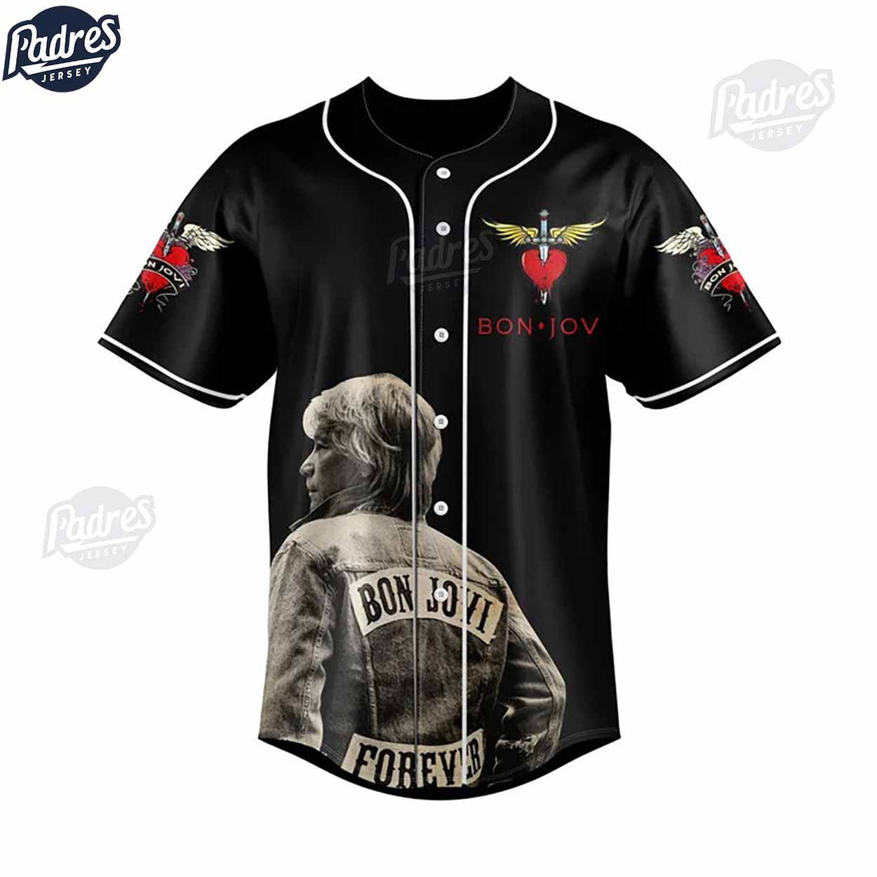 Bon Jovi Legendary Forever In My Heart Custom Baseball Jersey - Padres Jersey Oasis: Elevate Your Baseball Style Game