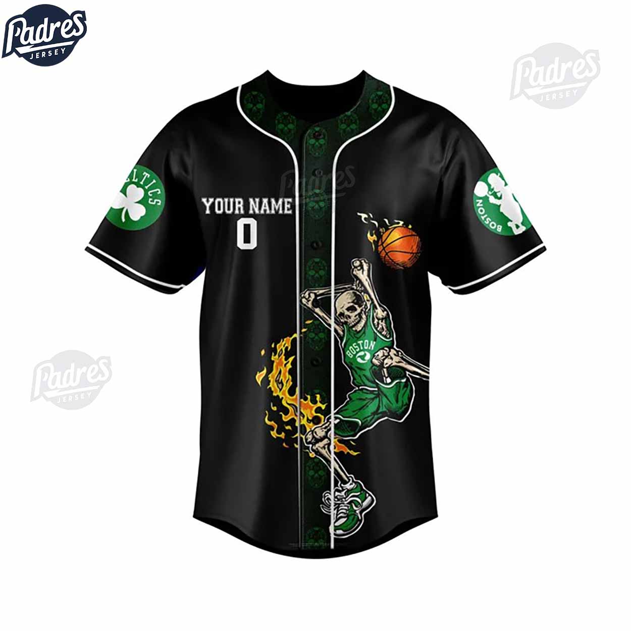 Boston Celtics Bleed Green Custom Baseball Jersey Style - Padres Jersey Oasis: Elevate Your Baseball Style Game
