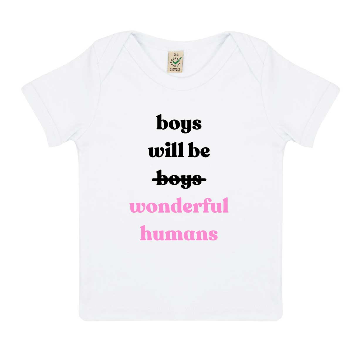 Boys Will Be Wonderful Humans Baby T-Shirt