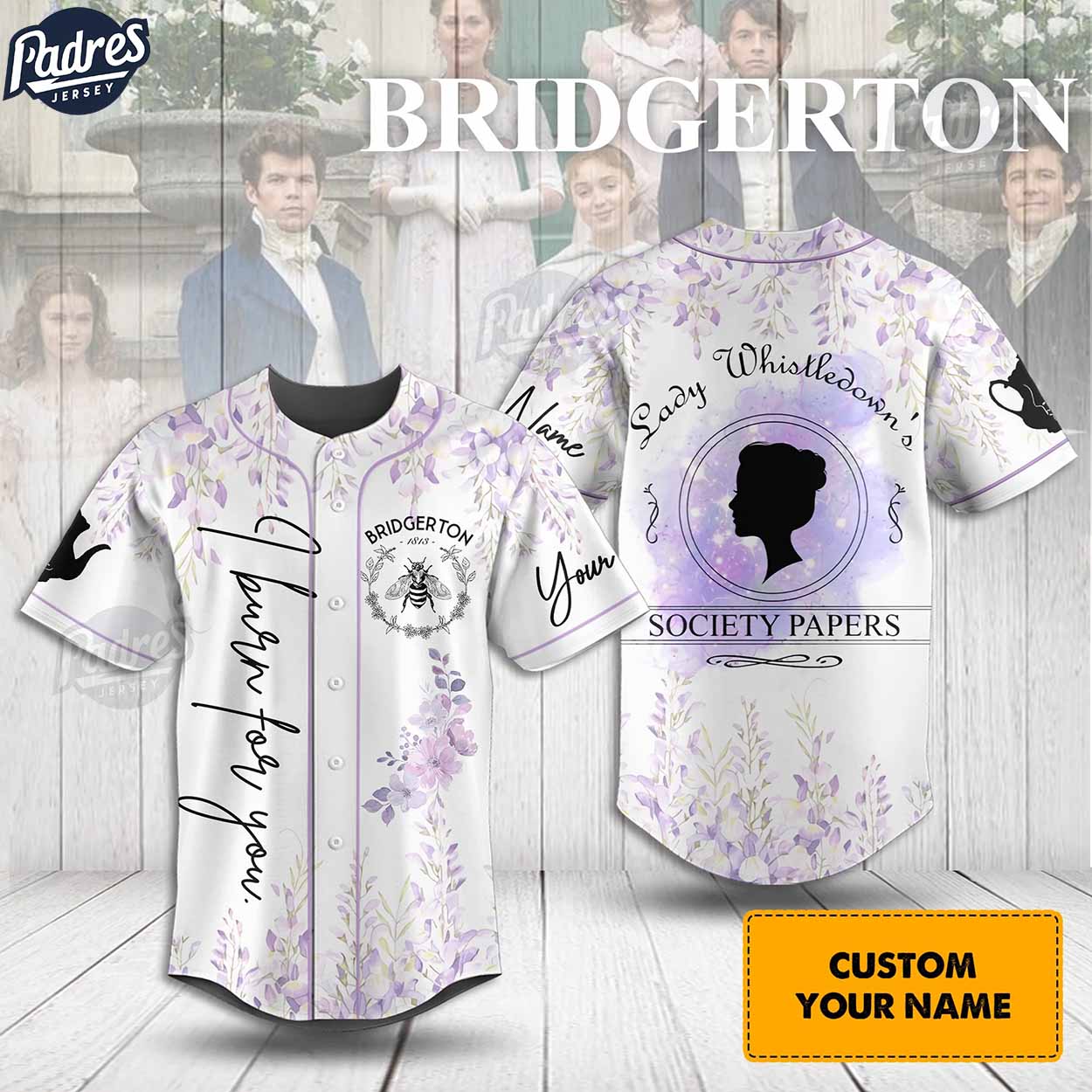 Bridgerton Lady Whistledown Custom Baseball Jersey - Padres Jersey Oasis: Elevate Your Baseball Style Game