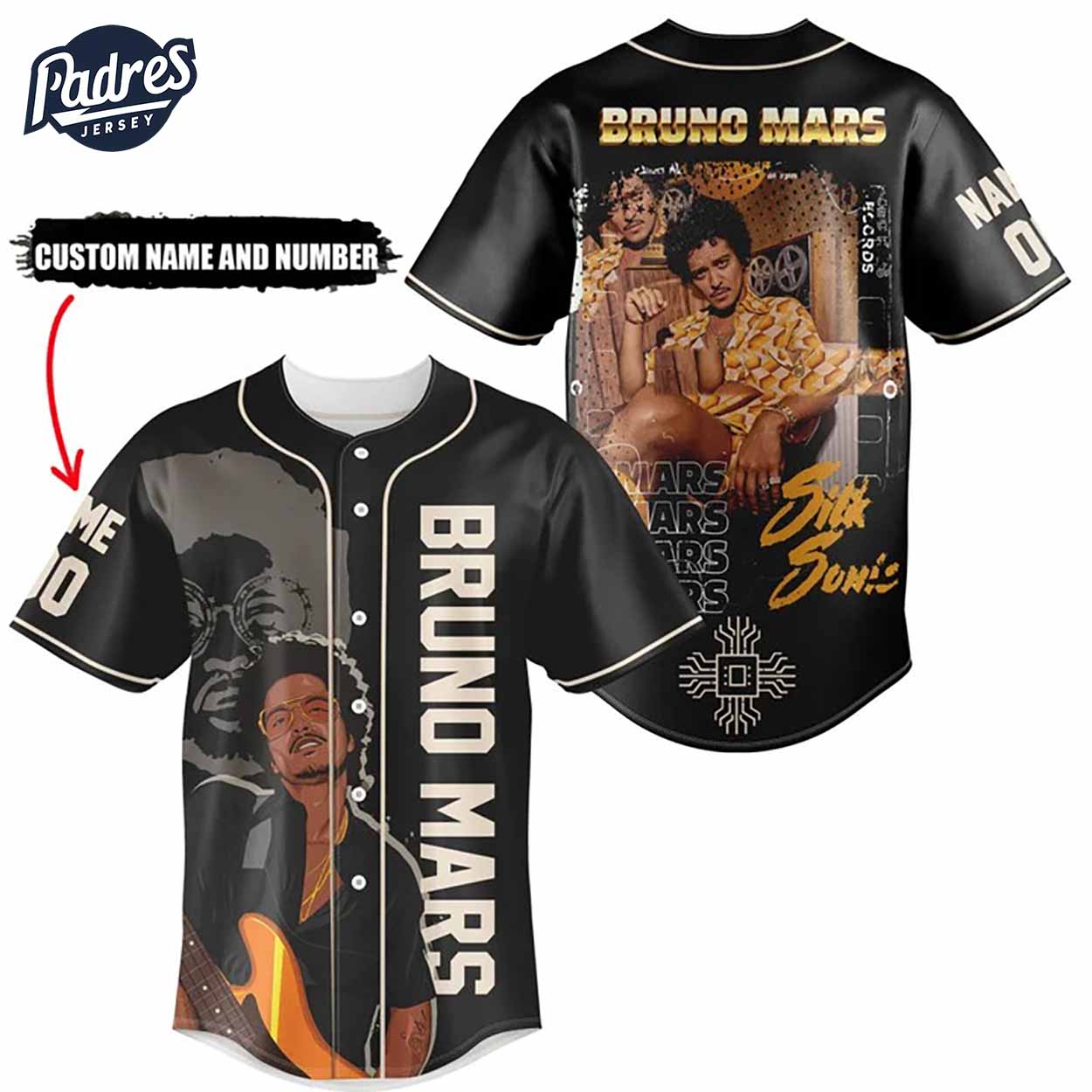 Bruno Mars Silk Sonic Custom Baseball Jersey - Padres Jersey Oasis: Elevate Your Baseball Style Game