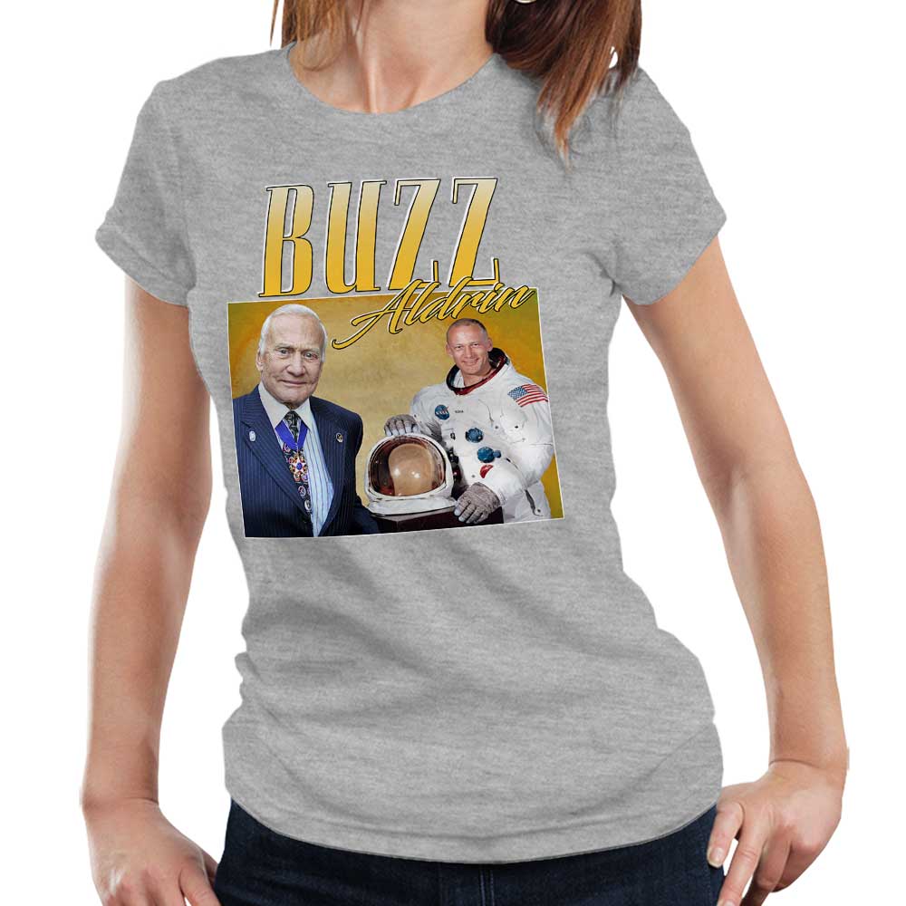 Buzz Aldrin Appreciation Tshirt Fitted Ladies Style001