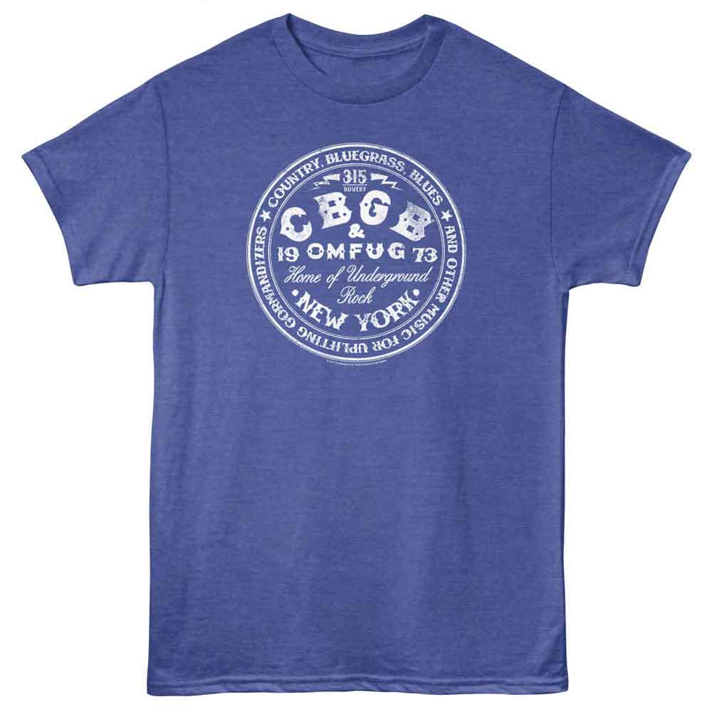 CBGB Circle Royal Blue Official Heather T-Shirt Large *Sale