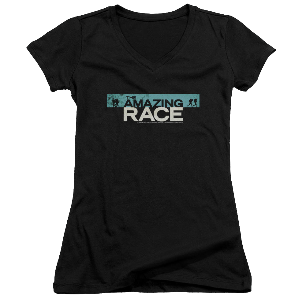 Amazing Race, The Bar Logo - Juniors V-Neck T-Shirt