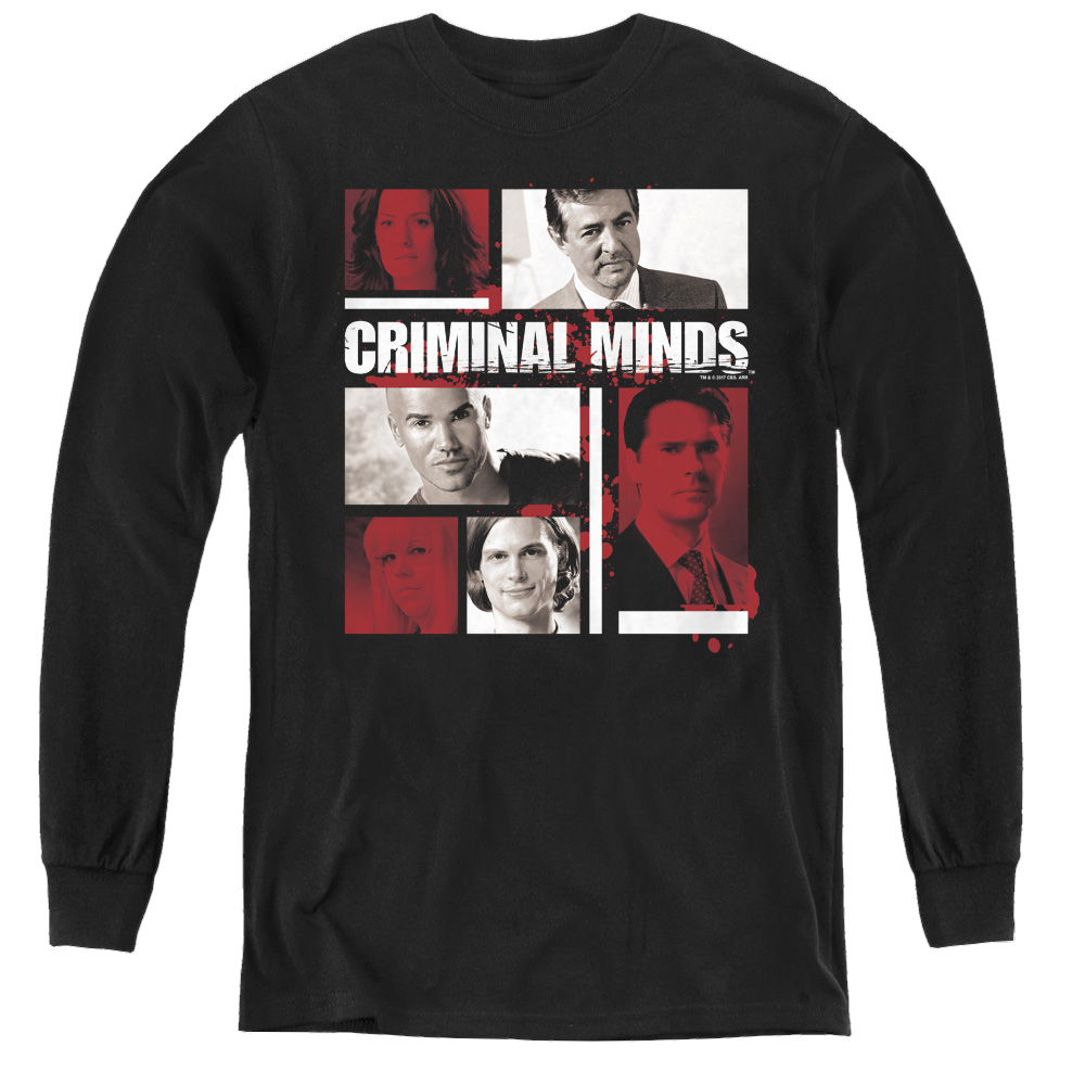 Criminal Minds Character Boxes - Youth Long Sleeve T-Shirt