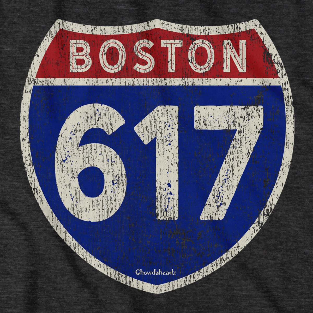 Boston 617 Highway Sign T-Shirt