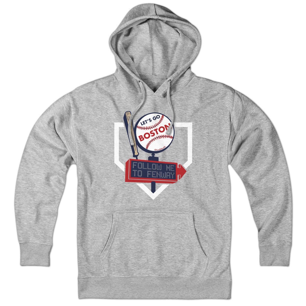 Let's Go Boston Bat & Baseball Sign Hoodie