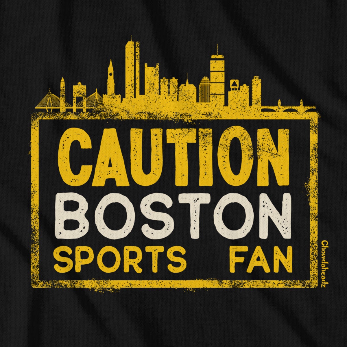 Caution Boston Black & Gold T-Shirt