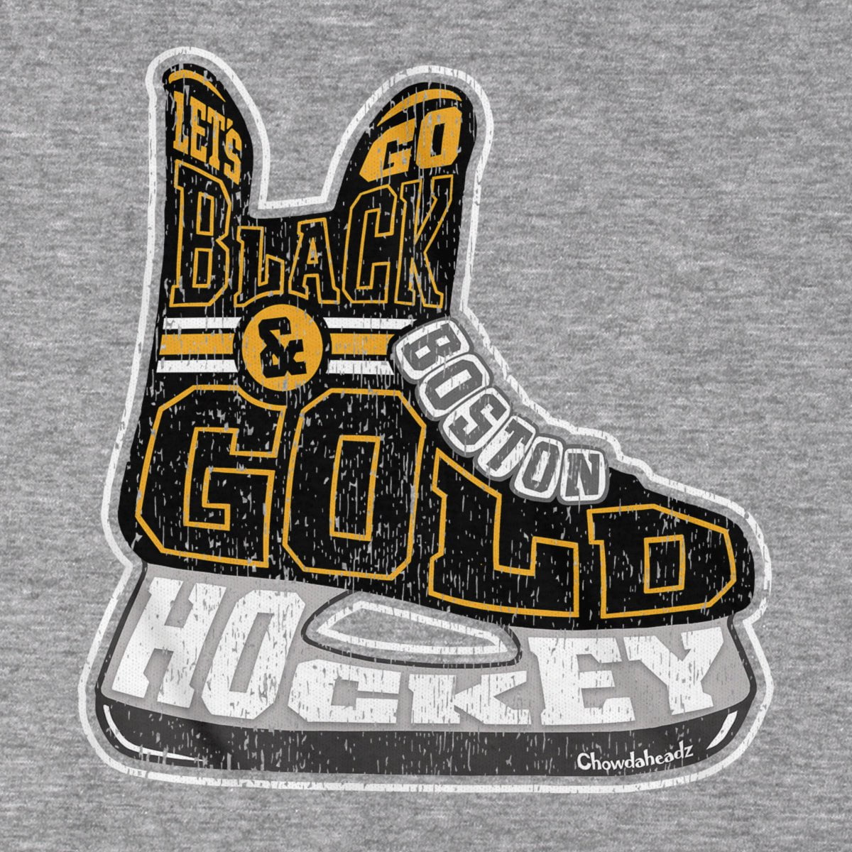 Black & Gold Boston Hockey Skate T-Shirt