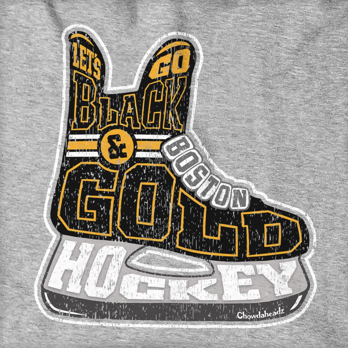 Black & Gold Boston Hockey Skate Hoodie