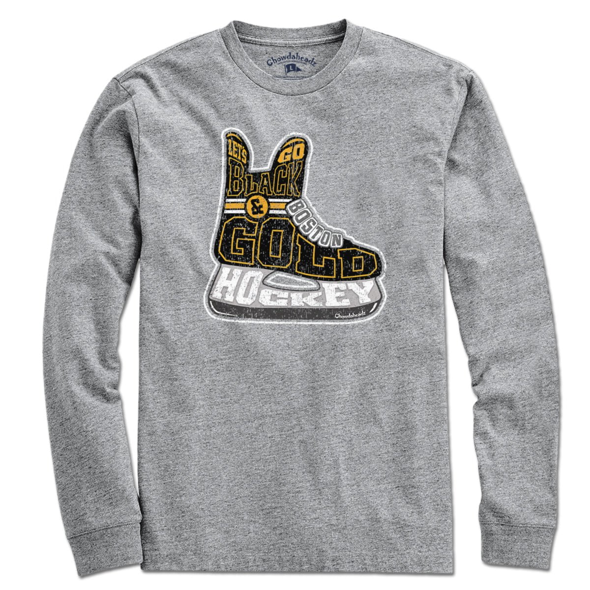 Black & Gold Boston Hockey Skate T-Shirt