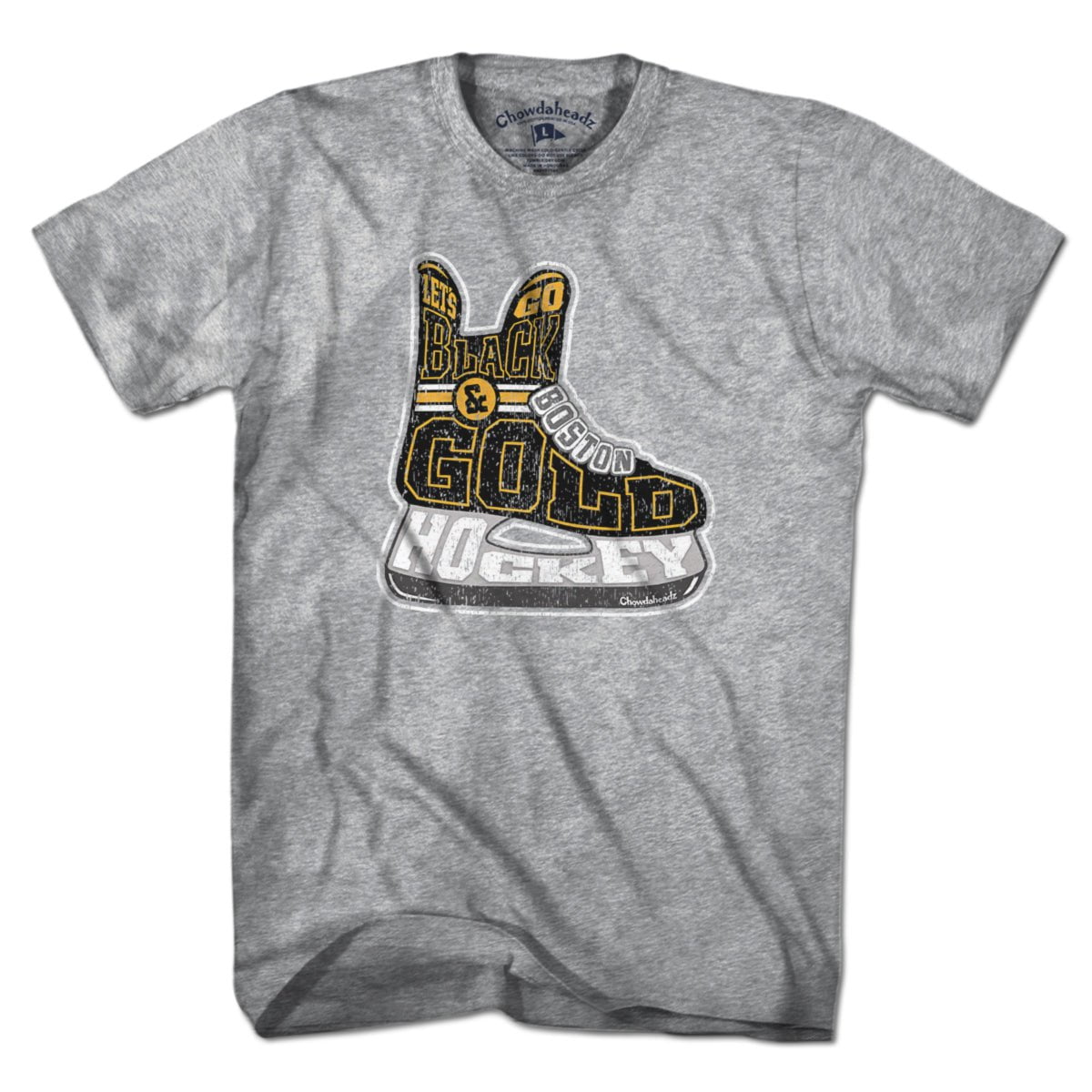 Black & Gold Boston Hockey Skate T-Shirt
