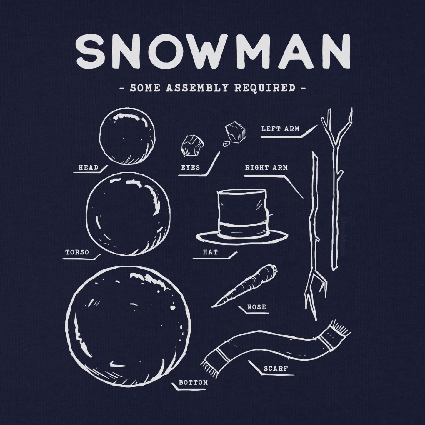 Snowman Blueprint Youth T-Shirt